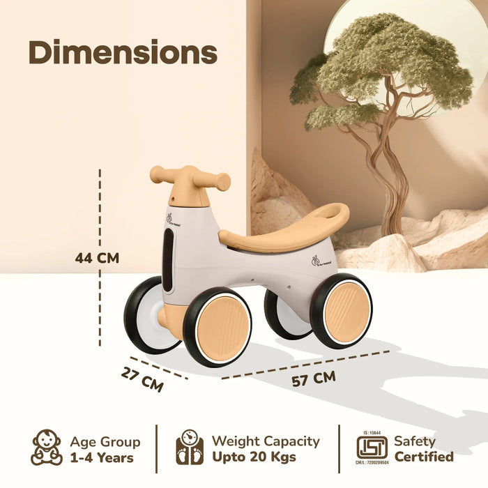 R For Rabbit Speedster Glider Rideon Car Beige-Ride Ons-R for Rabbit-Toycra