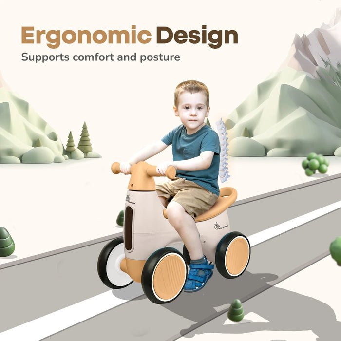 R For Rabbit Speedster Glider Rideon Car Beige-Ride Ons-R for Rabbit-Toycra