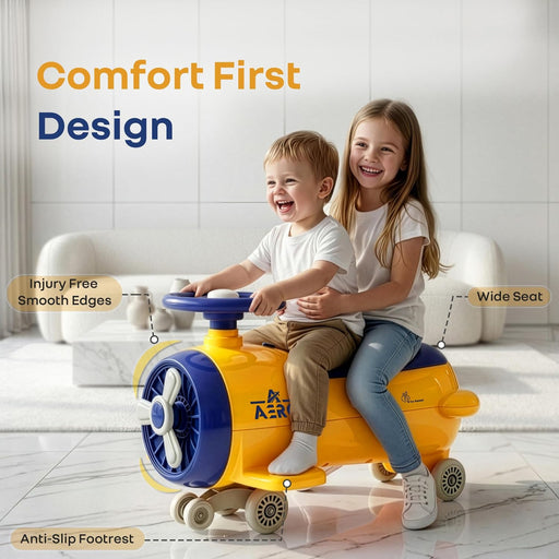 R for Rabbit Iya Iya Aero Ace Swing Car for Kids - Orange Blue