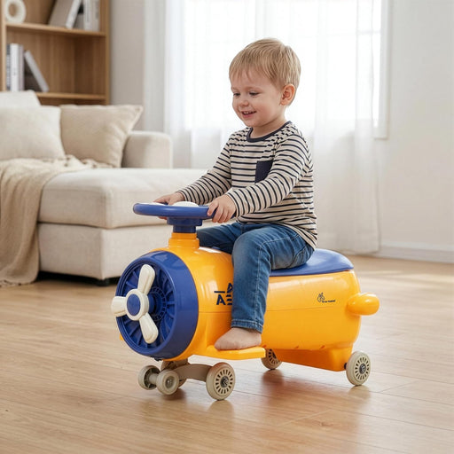 R for Rabbit Iya Iya Aero Ace Swing Car for Kids - Orange Blue