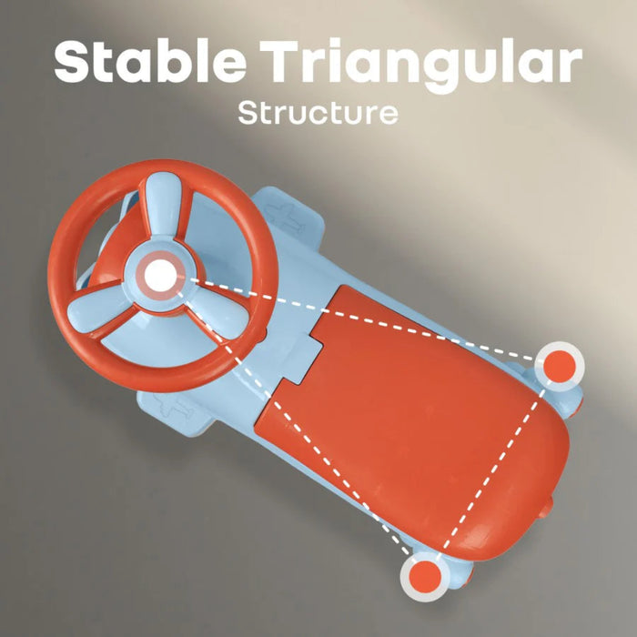 R for Rabbit Iya Iya Aero Swing Car for kids 2 in 1 Ride On - Blue Orange-Ride Ons-R for Rabbit-Toycra