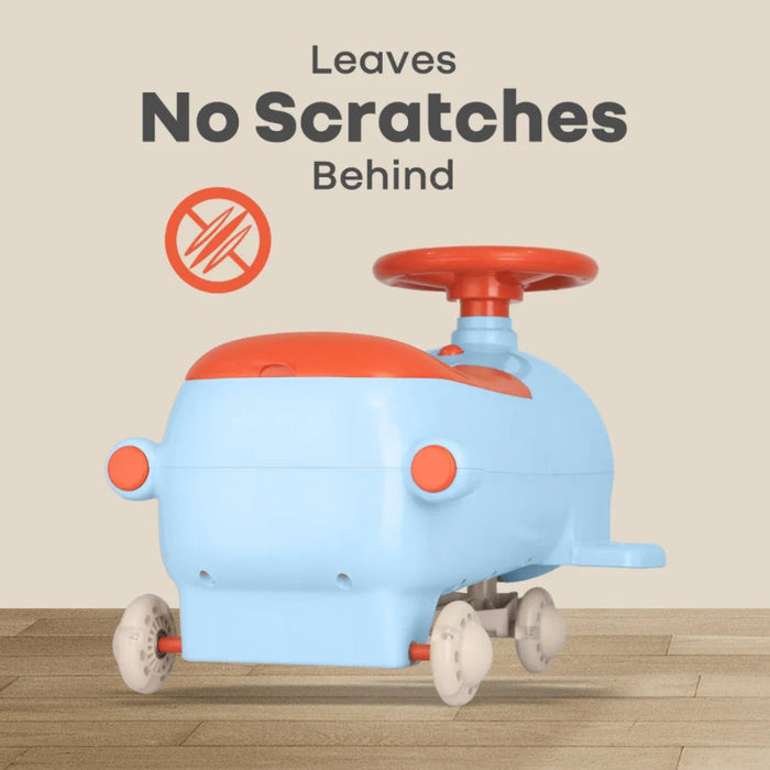 R for Rabbit Iya Iya Aero Swing Car for kids 2 in 1 Ride On - Blue Orange-Ride Ons-R for Rabbit-Toycra