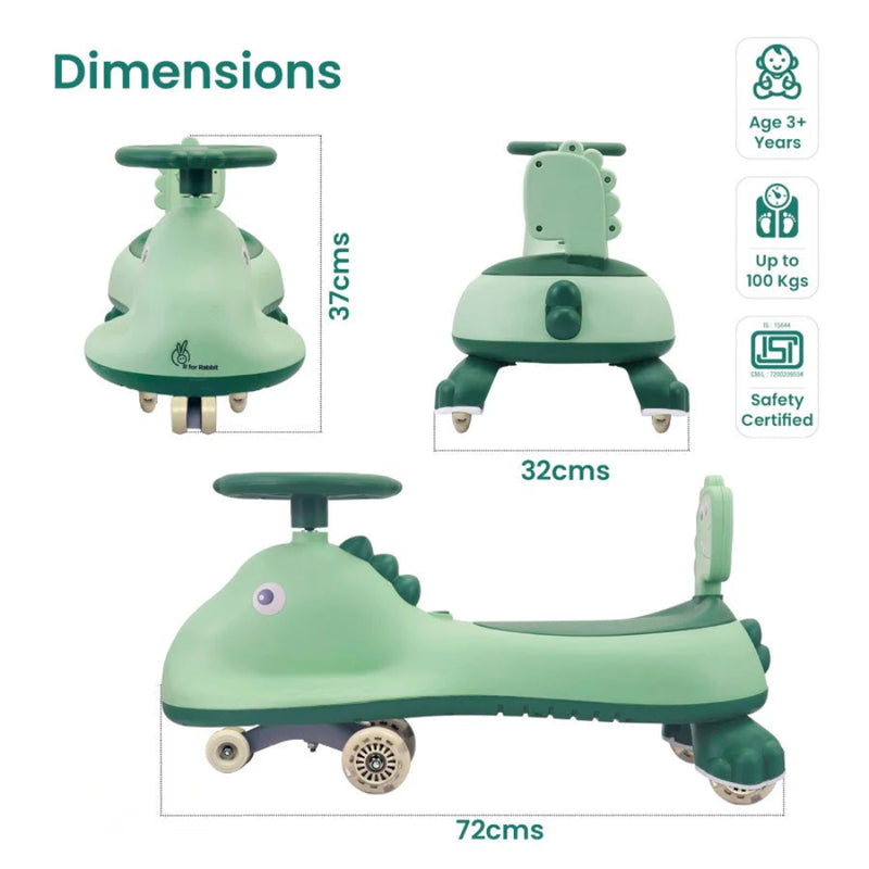 R for Rabbit Iya Iya Dino Kids Swing Car
