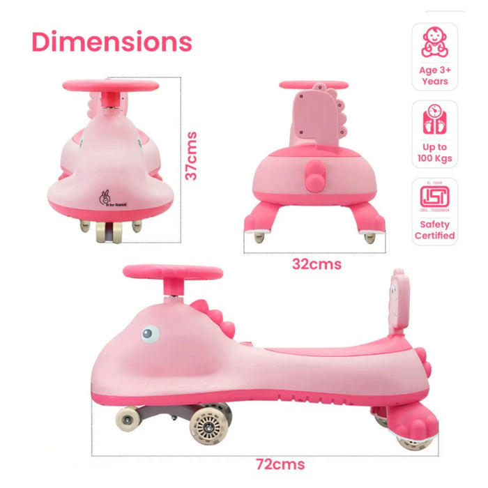R for Rabbit Iya Iya Dino Kids Swing Car-Ride Ons-R for Rabbit-Toycra