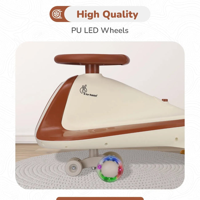 R for Rabbit Iya Iya Sportz Swing Car For Kids - Cream Brown-Ride Ons-R for Rabbit-Toycra