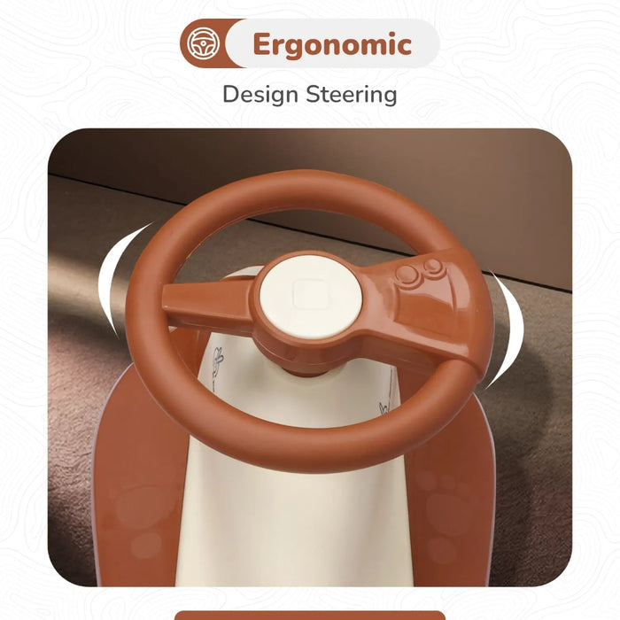 R for Rabbit Iya Iya Sportz Swing Car For Kids - Cream Brown-Ride Ons-R for Rabbit-Toycra