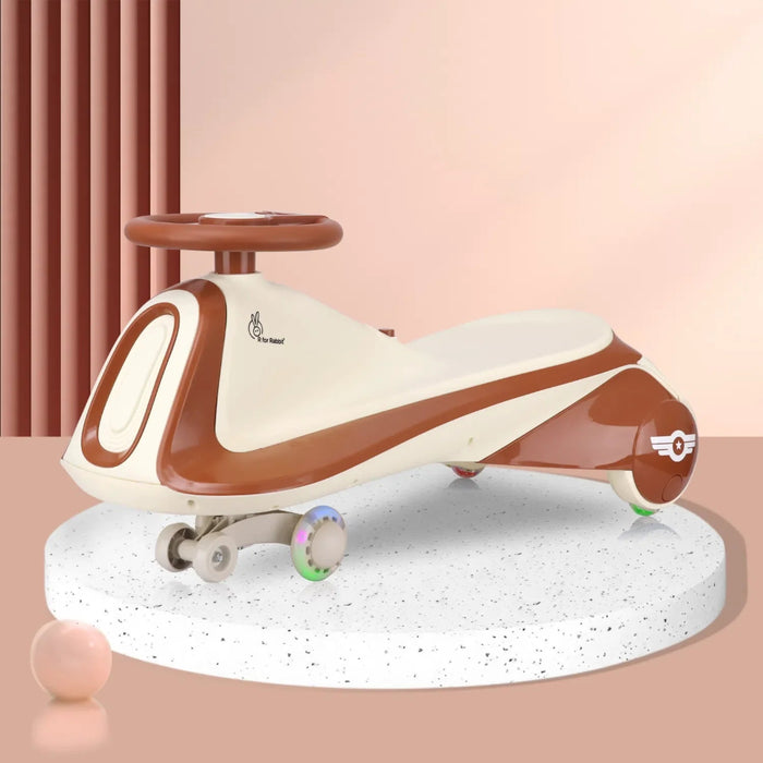 R for Rabbit Iya Iya Sportz Swing Car For Kids - Cream Brown-Ride Ons-R for Rabbit-Toycra