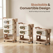 R for Rabbit Kiddo Korner Bear Baby Organiser with Drawers & Wheels
