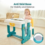 R for Rabbit Little Genius Learner Kids Study Table Set With Chair -Blue White-Furniture-R for Rabbit-Toycra