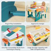 R for Rabbit Little Genius Learner Kids Study Table Set With Chair -Blue White-Furniture-R for Rabbit-Toycra