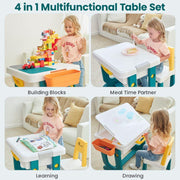 R for Rabbit Little Genius Learner Kids Study Table Set With Chair -Blue White-Furniture-R for Rabbit-Toycra