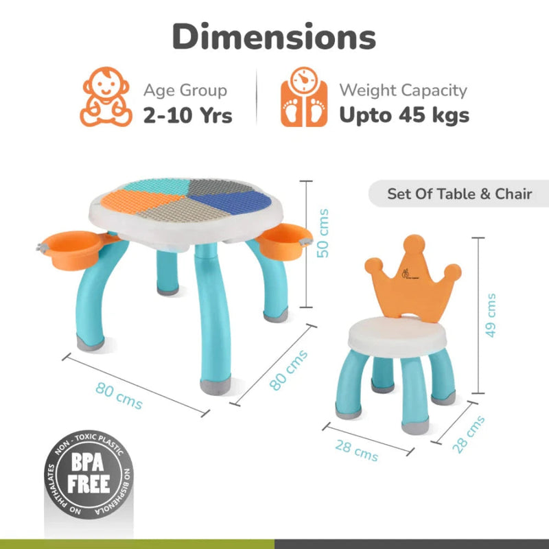 R for Rabbit Little Genius Regal Kids Study Table With Chair
