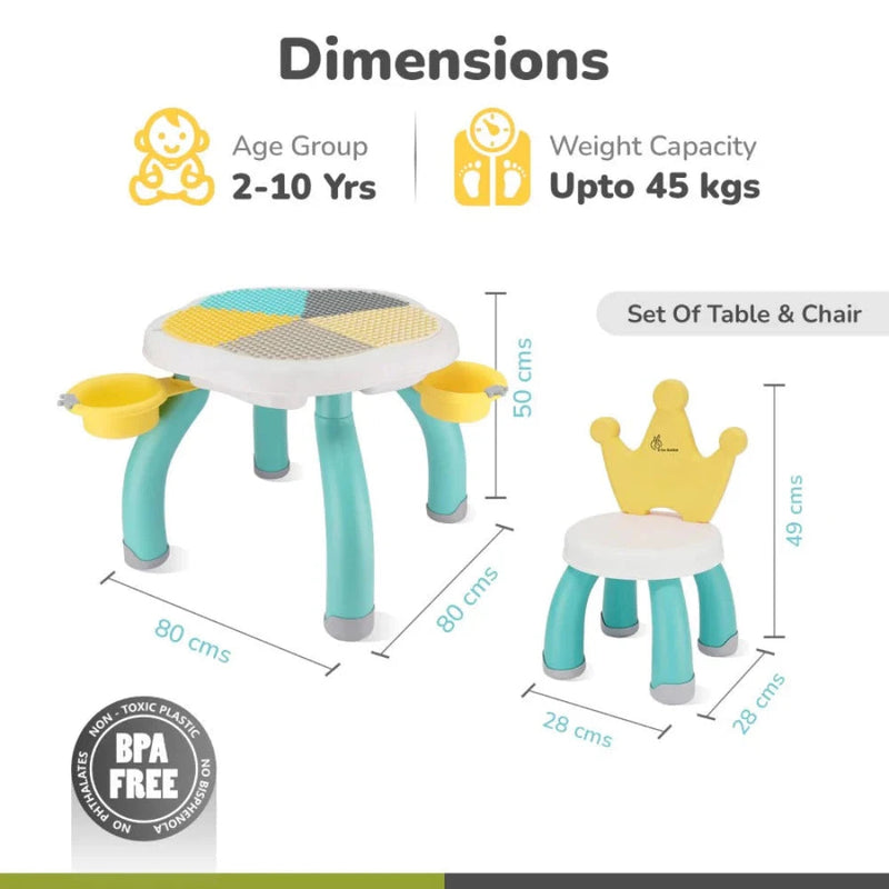 R for Rabbit Little Genius Regal Kids Study Table With Chair