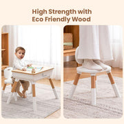 R for Rabbit Little Genius Woodland Kids Study Table With Chair