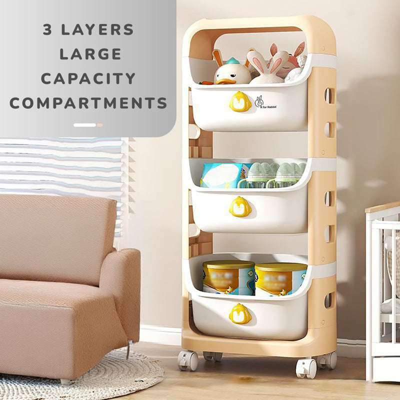 R for Rabbit Polypropylene Kiddo Korner Frosty Organizer for Kids Toys - Beige White