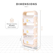 R for Rabbit Polypropylene Kiddo Korner Frosty Organizer for Kids Toys - Beige White