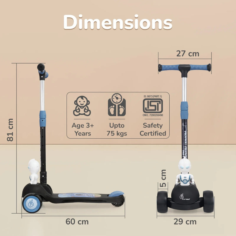 R for Rabbit Road Runner Astro Scooter For Kids With PU LED Wheels