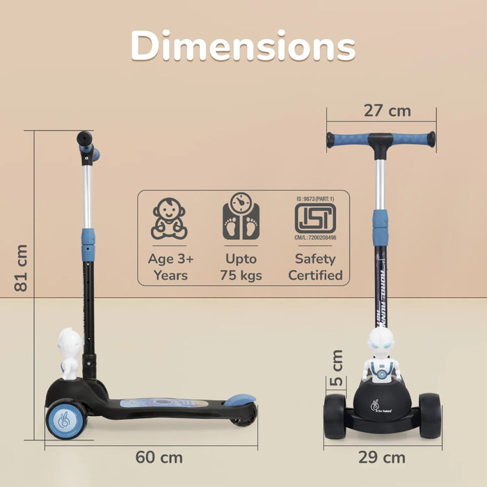 R for Rabbit Road Runner Astro Scooter For Kids With PU LED Wheels-Ride Ons-R for Rabbit-Toycra