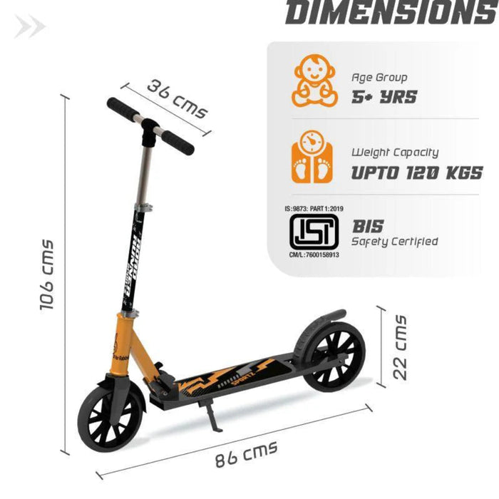R for Rabbit Road Runner Sportz Scooter - 3 Level Height Adjustment, Easy Fold, Wide Base & Stand-Ride Ons-R for Rabbit-Toycra