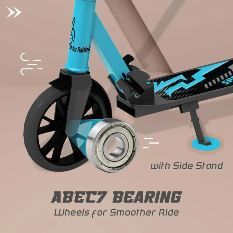 R for Rabbit Road Runner Sportz Scooter - 3 Level Height Adjustment, Easy Fold, Wide Base & Stand