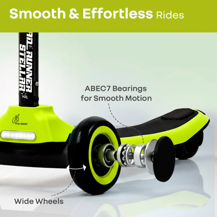 R for Rabbit Road Runner Stellar Scooter - Neon Black-Ride Ons-R for Rabbit-Toycra