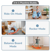 R for Rabbit Rock N Ride 3-in-1 Balance Board, Ride-On & Rocker for Kids