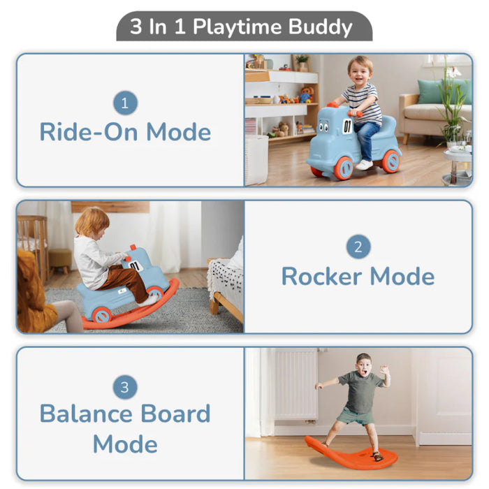 R for Rabbit Rock N Ride 3-in-1 Balance Board, Ride-On & Rocker for Kids-Ride Ons-R for Rabbit-Toycra