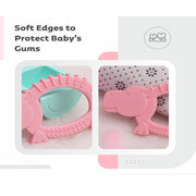 R for Rabbit Tiny Bites Safari Pack Of 3 Nibblers Pacifiers Teethrs And Rattless Blue Orange Pink