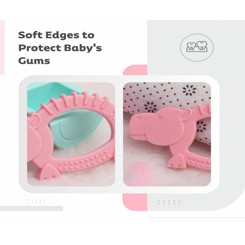 R for Rabbit Tiny Bites Safari Pack Of 3 Nibblers Pacifiers Teethrs And Rattless Blue Orange Pink