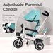 R for Rabbit Tiny Toes T30 Ace Tricycle 3 in 1, Adjustable Parental Control & Canopy, Front & Rear Basket-Ride Ons-R for Rabbit-Toycra