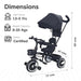 R for Rabbit Tiny Toes T30 Ace Tricycle 3 in 1, Adjustable Parental Control & Canopy, Front & Rear Basket-Ride Ons-R for Rabbit-Toycra