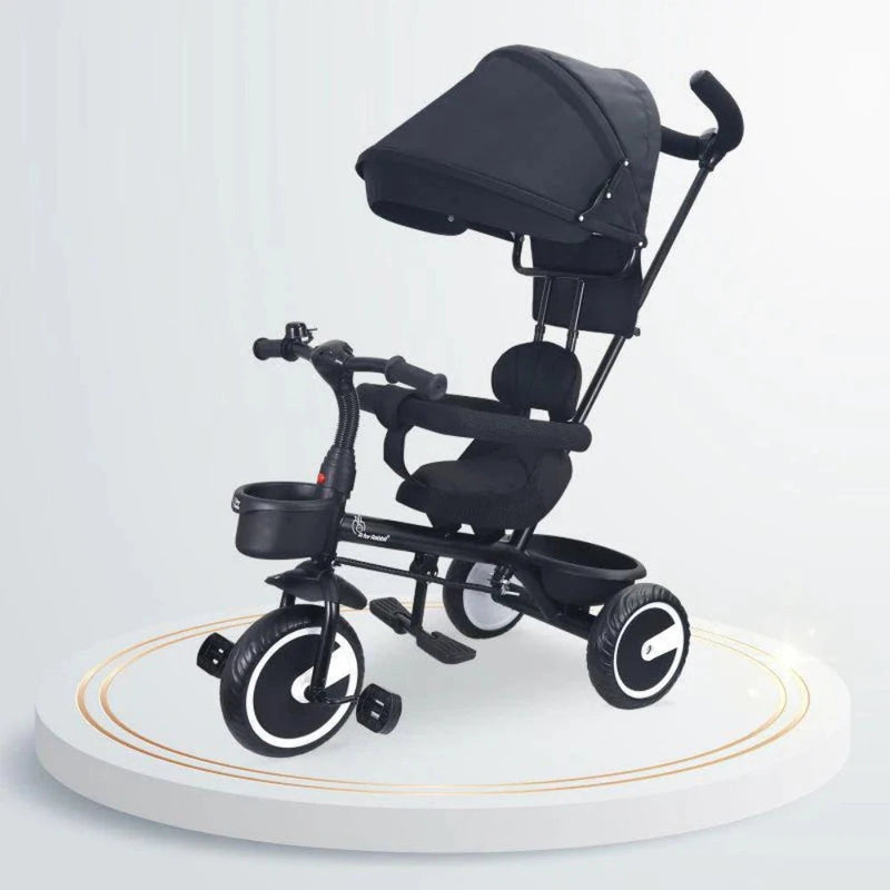 R for Rabbit Tiny Toes T30 Ace Tricycle 3 in 1, Adjustable Parental Control & Canopy, Front & Rear Basket
