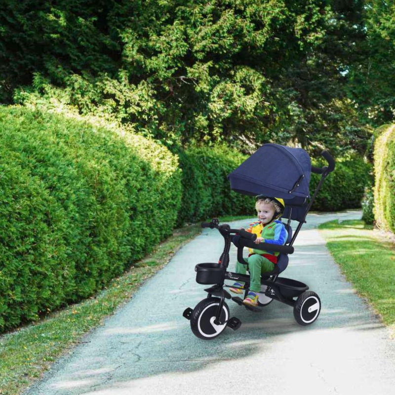 R for Rabbit Tiny Toes T30 Ace Tricycle 3 in 1, Adjustable Parental Control & Canopy, Front & Rear Basket