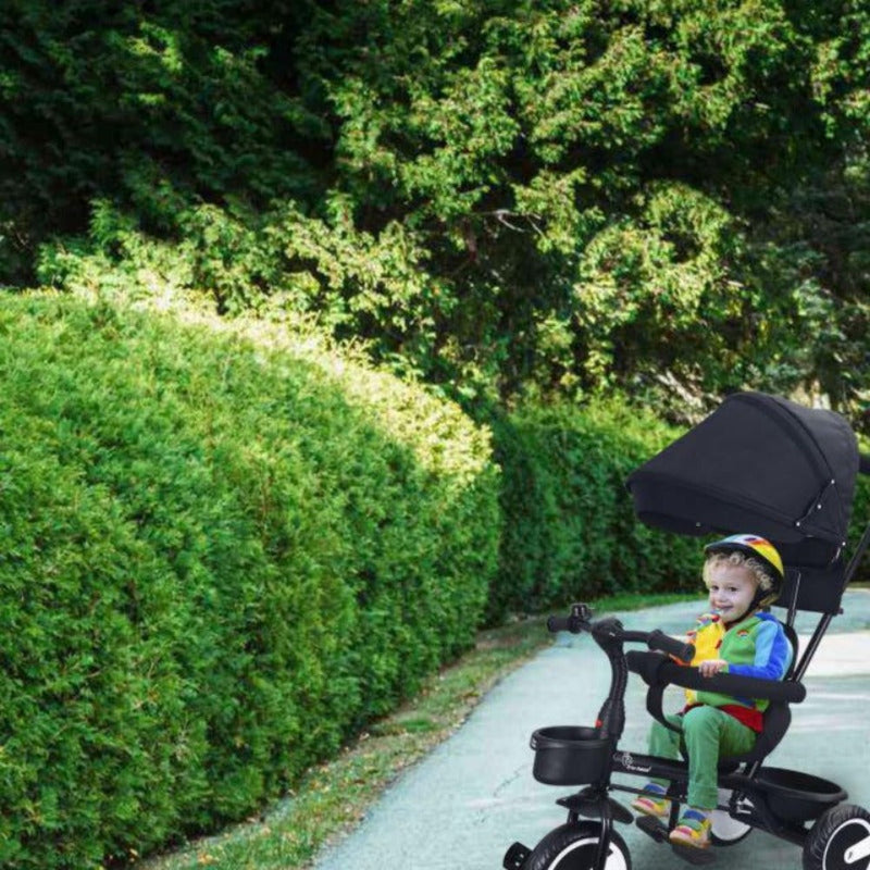 R for Rabbit Tiny Toes T30 Ace Tricycle 3 in 1, Adjustable Parental Control & Canopy, Front & Rear Basket