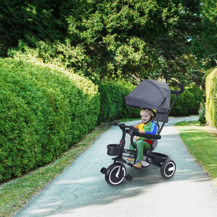 R for Rabbit Tiny Toes T30 Ace Tricycle 3 in 1, Adjustable Parental Control & Canopy, Front & Rear Basket-Ride Ons-R for Rabbit-Toycra