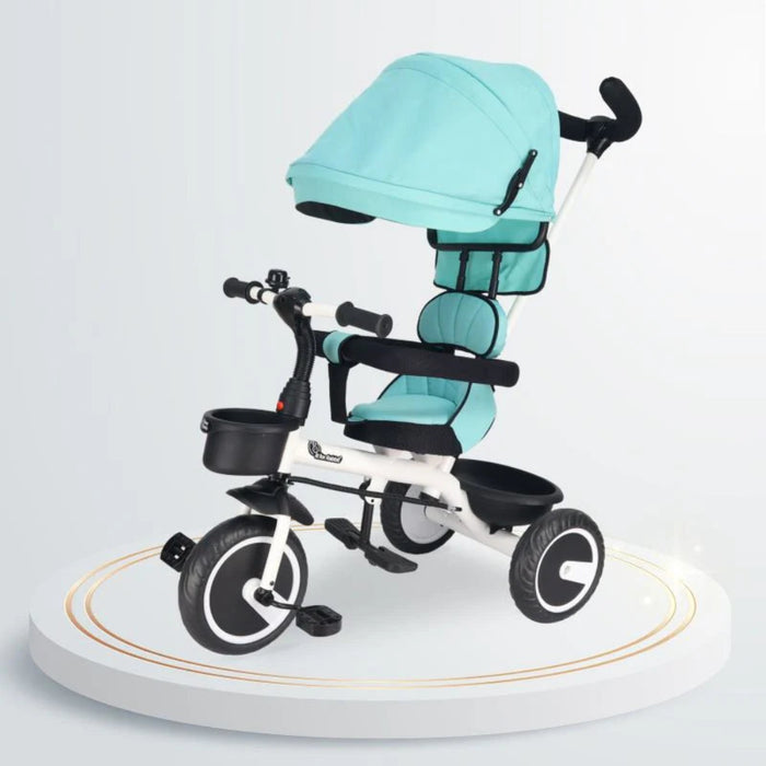 R for Rabbit Tiny Toes T30 Ace Tricycle 3 in 1, Adjustable Parental Control & Canopy, Front & Rear Basket-Ride Ons-R for Rabbit-Toycra