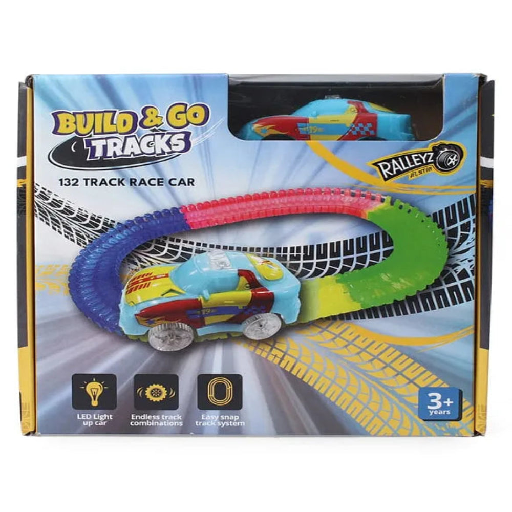 Ralleyz Build & Go Race Car with Tracks -132 Pcs