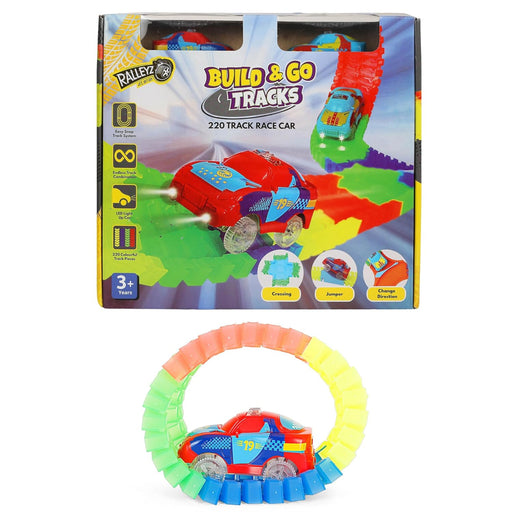 Ralleyz Build & Go Tracks 220-Piece Race Car Track Set Multicolor-Construction-Ralleyz-Toycra