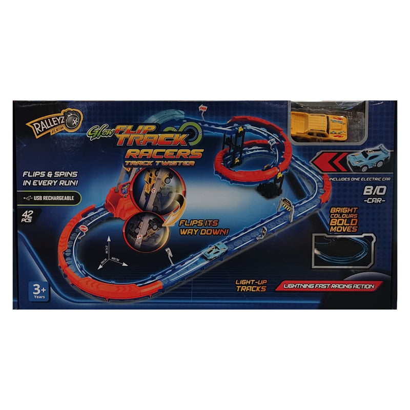 Ralleyz Glow Flip Track Racers Track Twister -42 Pieces