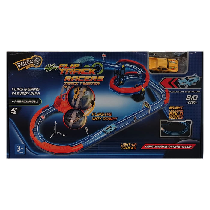Ralleyz Glow Flip Track Racers Track Twister -42 Pieces-Action & Toy Figures-Ralleyz-Toycra