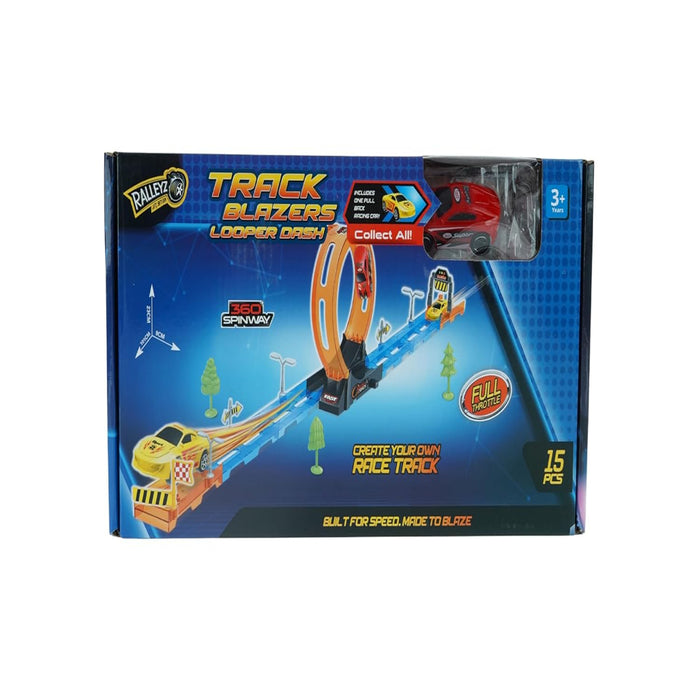 Ralleyz Pull Back Super Track Racer W/1CAR - 15 Pcs-Action & Toy Figures-Ralleyz-Toycra