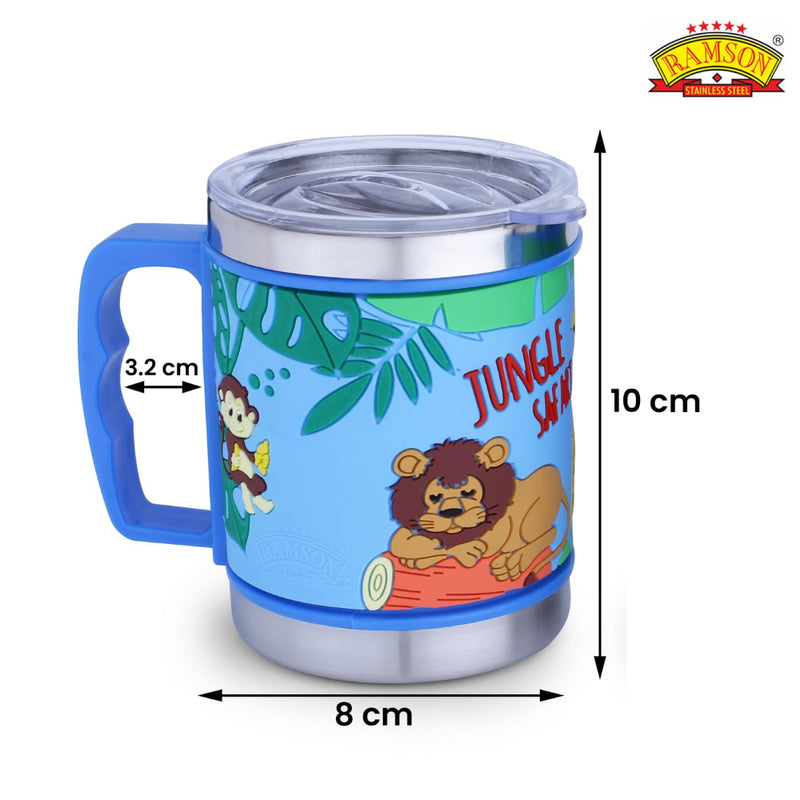 Ramson Emboss Coffee Mug With Leakproof Lid And Handle