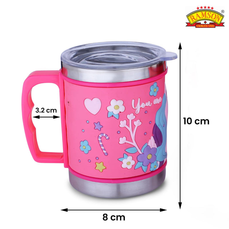 Ramson Emboss Coffee Mug With Leakproof Lid And Handle