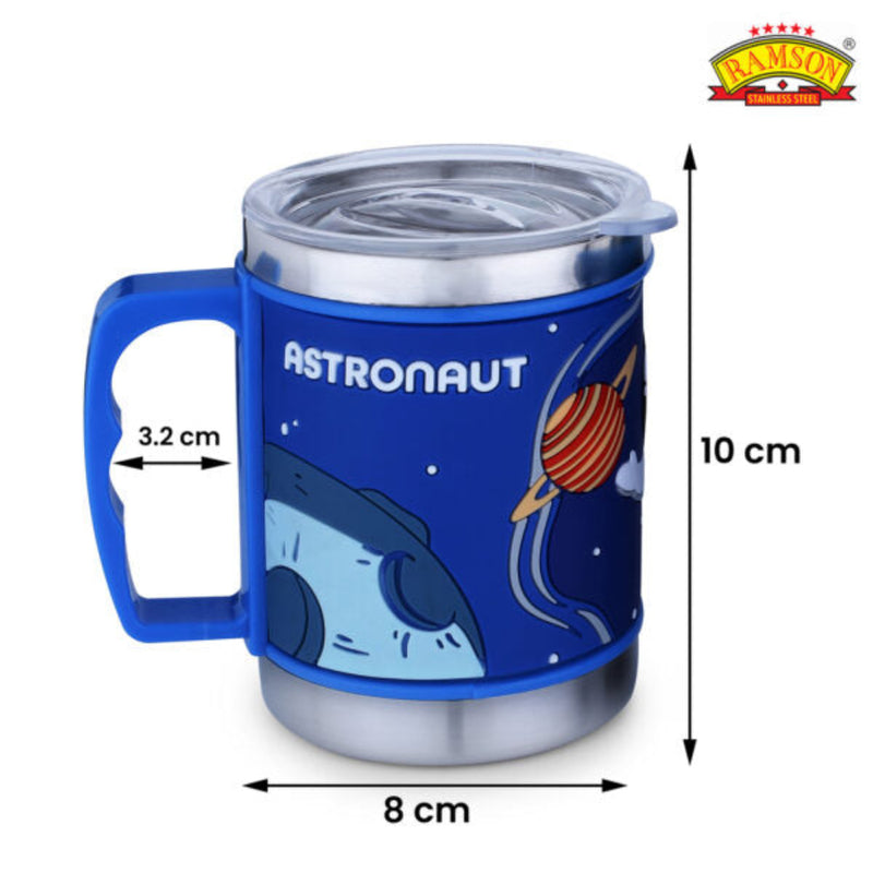 Ramson Emboss Coffee Mug With Leakproof Lid And Handle