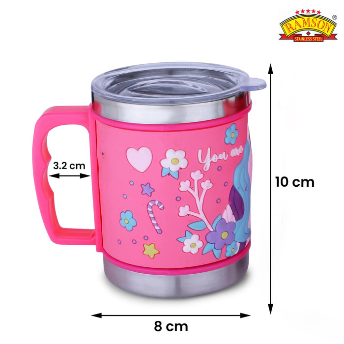 Ramson Emboss Coffee Mug with Leakproof Lid and Handle-LunchBox & Water Bottles-Ramson-Toycra