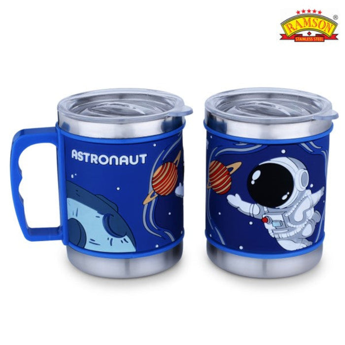Ramson Emboss Coffee Mug with Leakproof Lid and Handle-LunchBox & Water Bottles-Ramson-Toycra