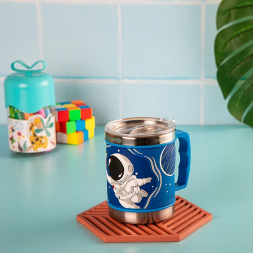 Ramson Emboss Coffee Mug With Leakproof Lid And Handle