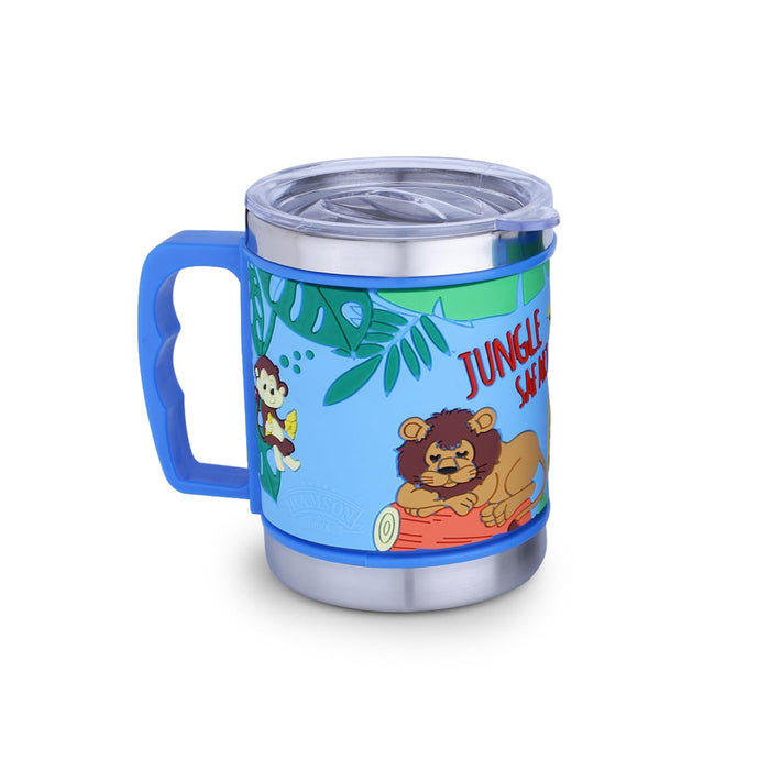 Ramson Emboss Coffee Mug with Leakproof Lid and Handle-LunchBox & Water Bottles-Ramson-Toycra