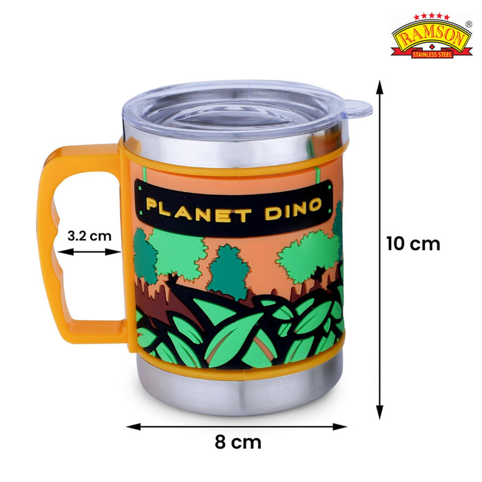 Ramson Emboss Coffee Mug with Leakproof Lid and Handle-LunchBox & Water Bottles-Ramson-Toycra