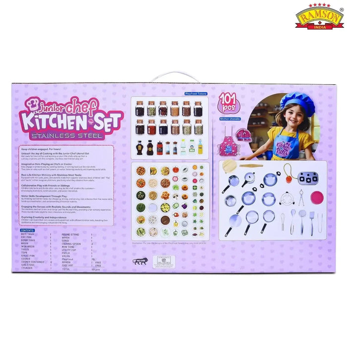 Ramson India Stainless Steel Kids’ Kitchen Playset 101 Piece-Pretend Play-Ramson-Toycra
